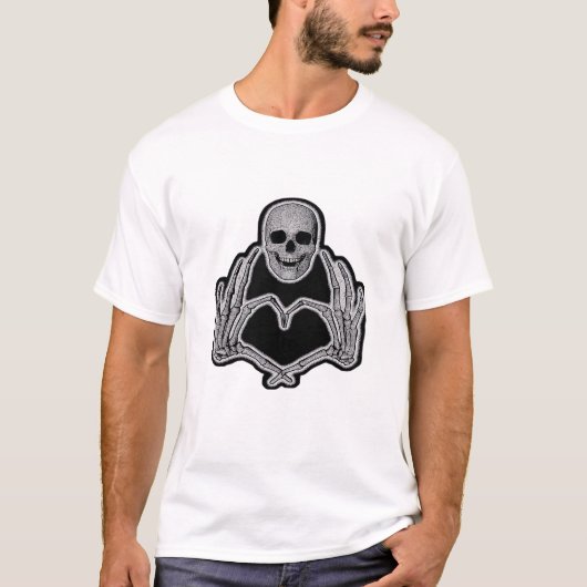 T-shirt Skeleton Heart Hands Classic (Devant)