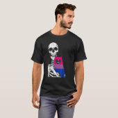 T-shirt Skeleton Holding A Cat Bisexual LGBT-Q Pride Rainb (Devant entier)