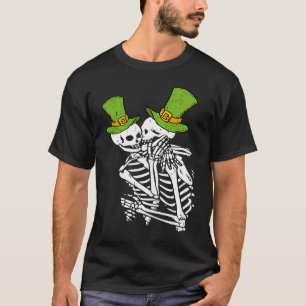 T-shirt Skeleton irlandais baiser Jour de la Saint Patrick