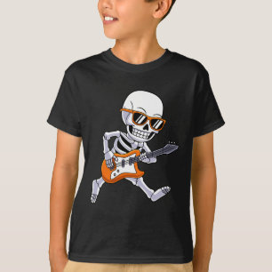 T-shirt Skeleton Jouer Guitare Rock Et Roll Boys Enfants