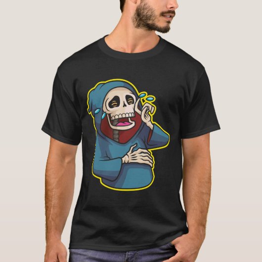 T-shirt Skeleton laughing with a lot of joy (Devant)