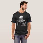 T-shirt Skeleton Lecture Livre Bookworm Reader Bookish (Devant entier)