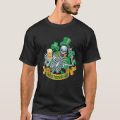 T-shirt Skeleton Leprechaun With Shamrock Beer For St Patr (Devant)