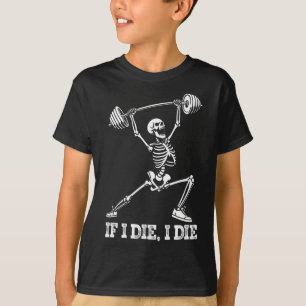 T-shirt Skeleton Lifting Weights entraînement Gym Lover -