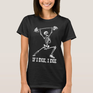 T-shirt Skeleton Lifting Weights entraînement Gym Lover -