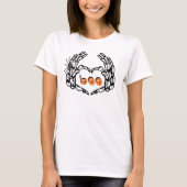 T-shirt Skeleton Mains Lettres bulles Boo Halloween (Devant)