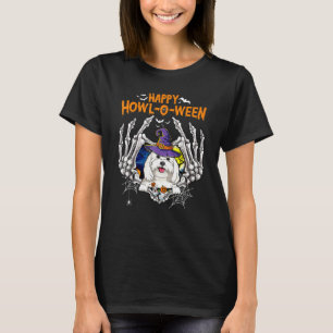T-shirt Skeleton maltais Coeur heureux Howl O Ween Costume