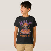 T-shirt Skeleton Man I Love Fall Fun Skeleton Citrouille H (Devant entier)