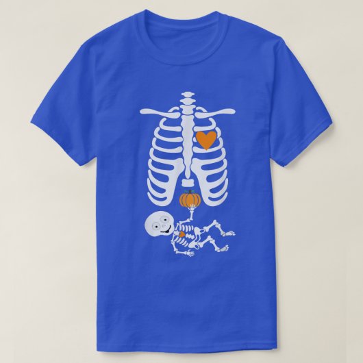 T-shirt Skeleton Maternity Halloween Bébé Pregnant Xray Ri (Design devant)