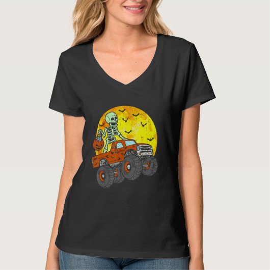 T-shirt Skeleton Monster Truck Moon Candy Toddler Boys (Devant)
