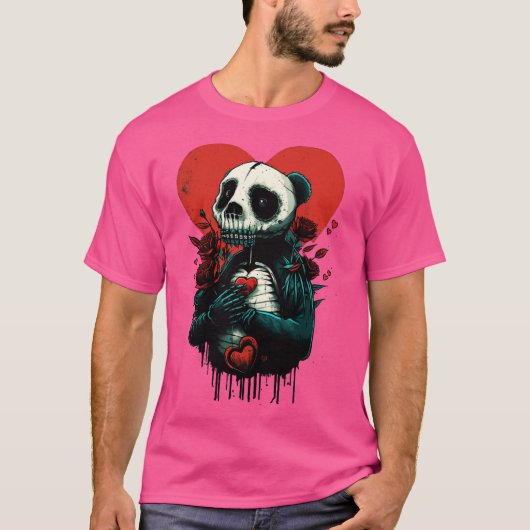 T-shirt Skeleton Panda Love (Devant)