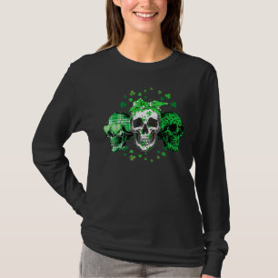 T-shirt Skeleton Patrick's Day Green Day Skull Irish Shamr