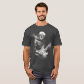 T-shirt Skeleton playing guitar Rock Shredding Guitar 4 (Devant entier)