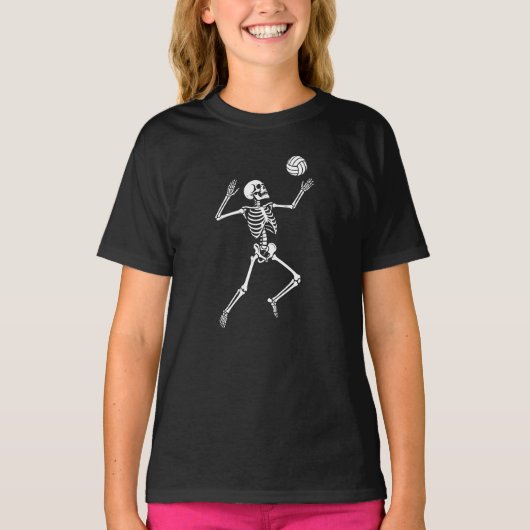 T-shirt skeleton plays volleyball  (Devant)
