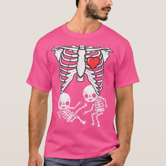T-shirt Skeleton Pregnancy Announcement Shirt Boy Twins XR