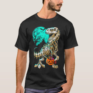T-shirt Skeleton Rex Halloween Garçons Dino Enfants Os Fos