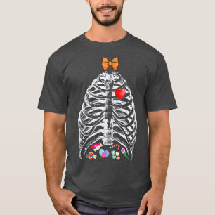 T-shirt Skeleton Rib Cage Suit Party Halloween Candys
