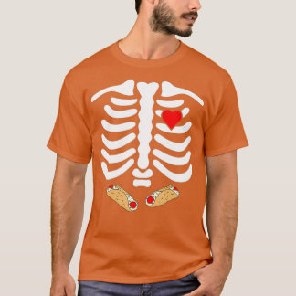 T-shirt Skeleton Ribs Junk Food Belly Cannoli Funny