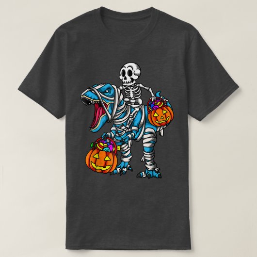 T-shirt Skeleton Riding Maman Dinosaure T Re Halloween Pom (Design devant)