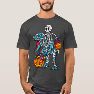 T-shirt Skeleton Riding Maman Dinosaure T Re Halloween Pom