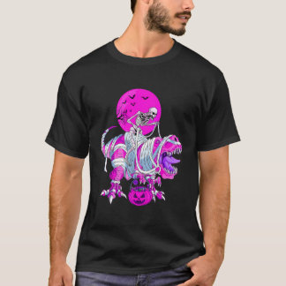 T-shirt Skeleton Riding Mummy Dinosaur T Rex Lift Citrouil