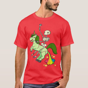 T-shirt Skeleton Riding Zombie Unicorn 