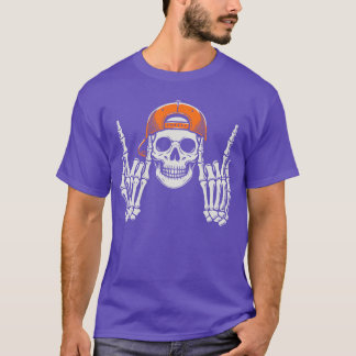 T-shirt Skeleton Rocker Cool Cap Skater Halloween Costume 