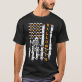 T-shirt Skeleton Runner Halloween Runner US flag (Devant)