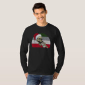 T-shirt Skeleton Santa Claus Hat Drinking Coffee  Christma (Devant entier)
