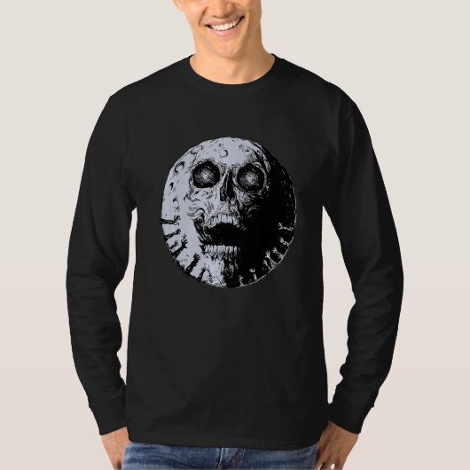 T-shirt Skeleton Scary Faced Planet (Devant)