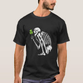 T-shirt Skeleton Shamrock St Patricks Day C Leprechaun Hat (Devant)