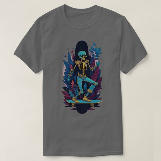 T-shirt Skeleton Skate Art Moderne (Design devant)