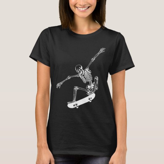 T-shirt Skeleton Skateboard Skateboard Halloween Skateboar (Devant)