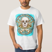 T-shirt Skeleton Skull Peace (Devant)