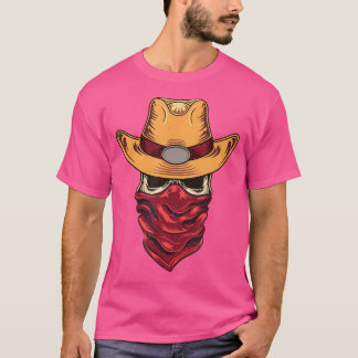 T-shirt Skeleton Skull porter Cowboy Casquette Rodeo Vinta