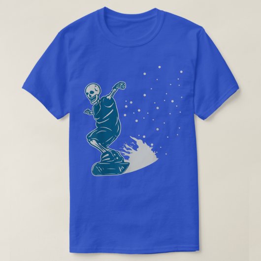T-shirt Skeleton Snow Boarding Slide Sport Snowboard (Design devant)