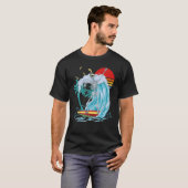 T-shirt Skeleton Surf Retro Surf Board Surf (Devant entier)