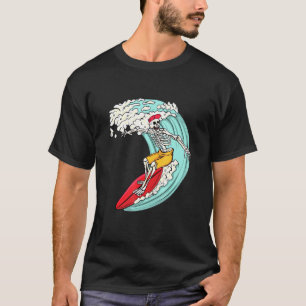T-shirt Skeleton Surfboard Surf