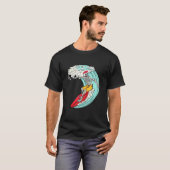 T-shirt Skeleton Surfboard Surf (Devant entier)