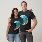 T-shirt Skeleton Surfer Halloween Funny Wave Surfing Surf (Unisexe)