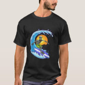 T-shirt Skeleton Surfer Skeleton Surf Wave Funny Hallow (Devant)