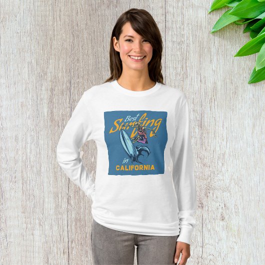T-shirt Skeleton vintage Surf California Beach