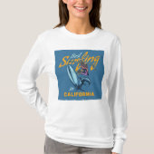 T-shirt Skeleton vintage Surf California Beach (Devant)