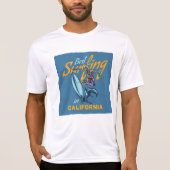 T-shirt Skeleton vintage Surf California Beach (Devant)