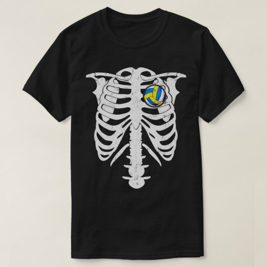T-shirt Skeleton Volleyball En Coeur Costume Halloween Pré (Design devant)