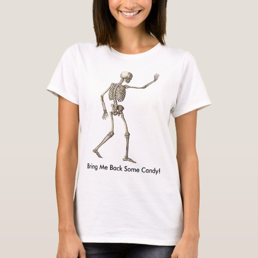 T-shirt Skeleton Waving Ramener Candy Womens (Devant)