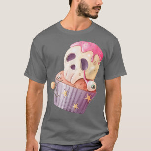 T-shirt Skeleton Yummy Frosted Cupcake Eyeball Star Spider