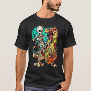 T-shirt Skeleton Zombie Rex Halloween Enfants Citrouille D