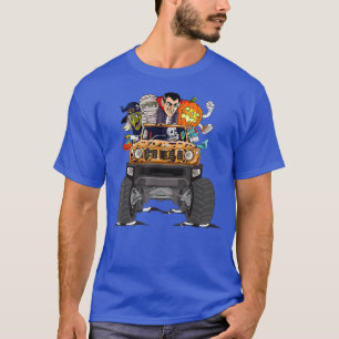T-shirt Skeleton Zombie Vampire équitation Monster Camion