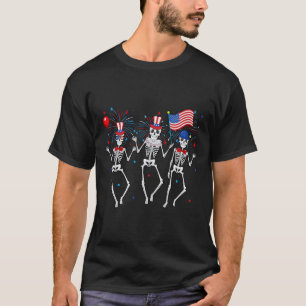 T-shirt Skeletons 4 juillet Funky Independence Day 1